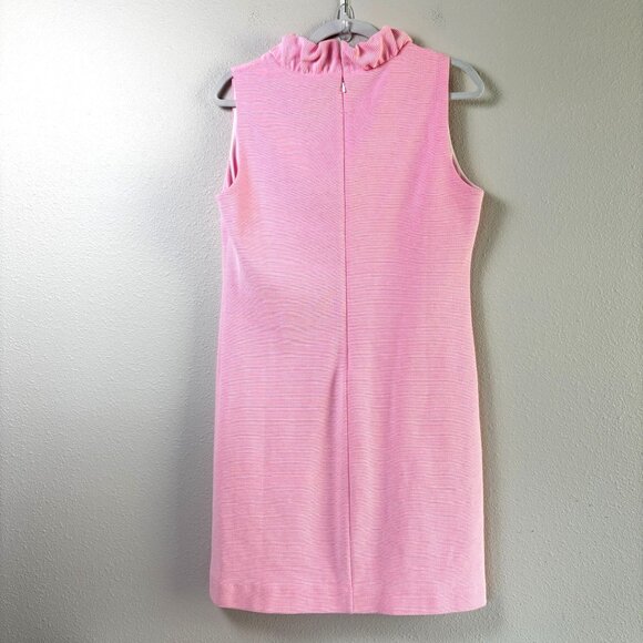 Lilly Pulitzer Tisbury Sleeveless Shift Dress Size L Pink Stripe V Neck Preppy - Picture 3 of 10